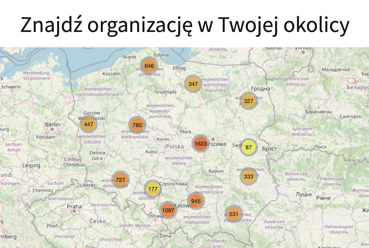 Znajdź organizację pożytku publicznego w Twojej okolicy